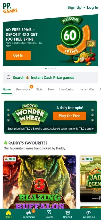 Paddy Power mobile preview
