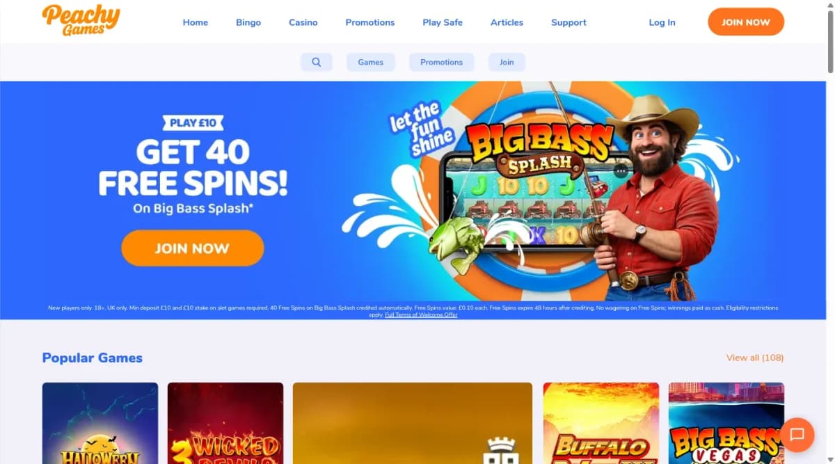 Peachy Games desktop site