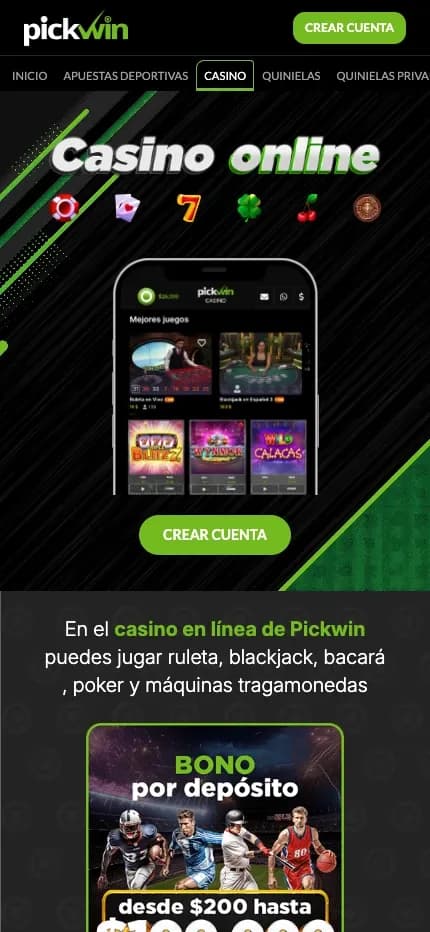 Pickwin mobile preview
