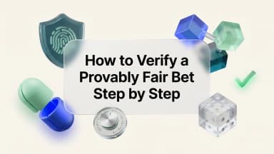 Provably fair verification steps with seeds, hashes, a dice and a verification shield