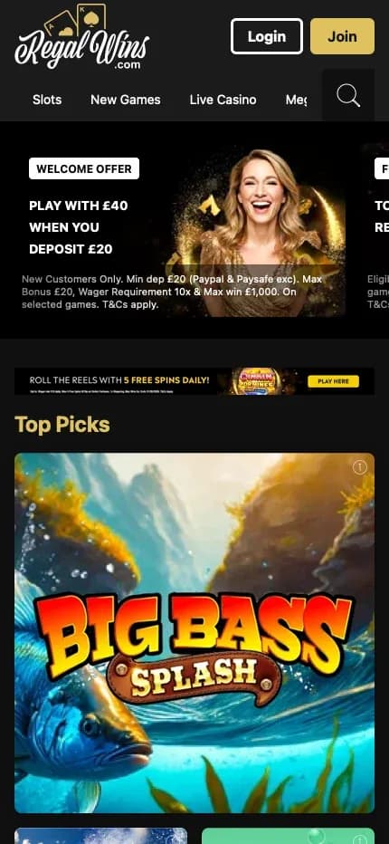 Regal Wins mobile preview