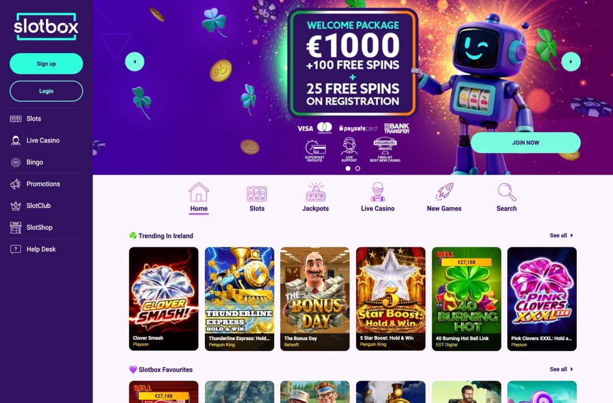 Slotbox desktop site