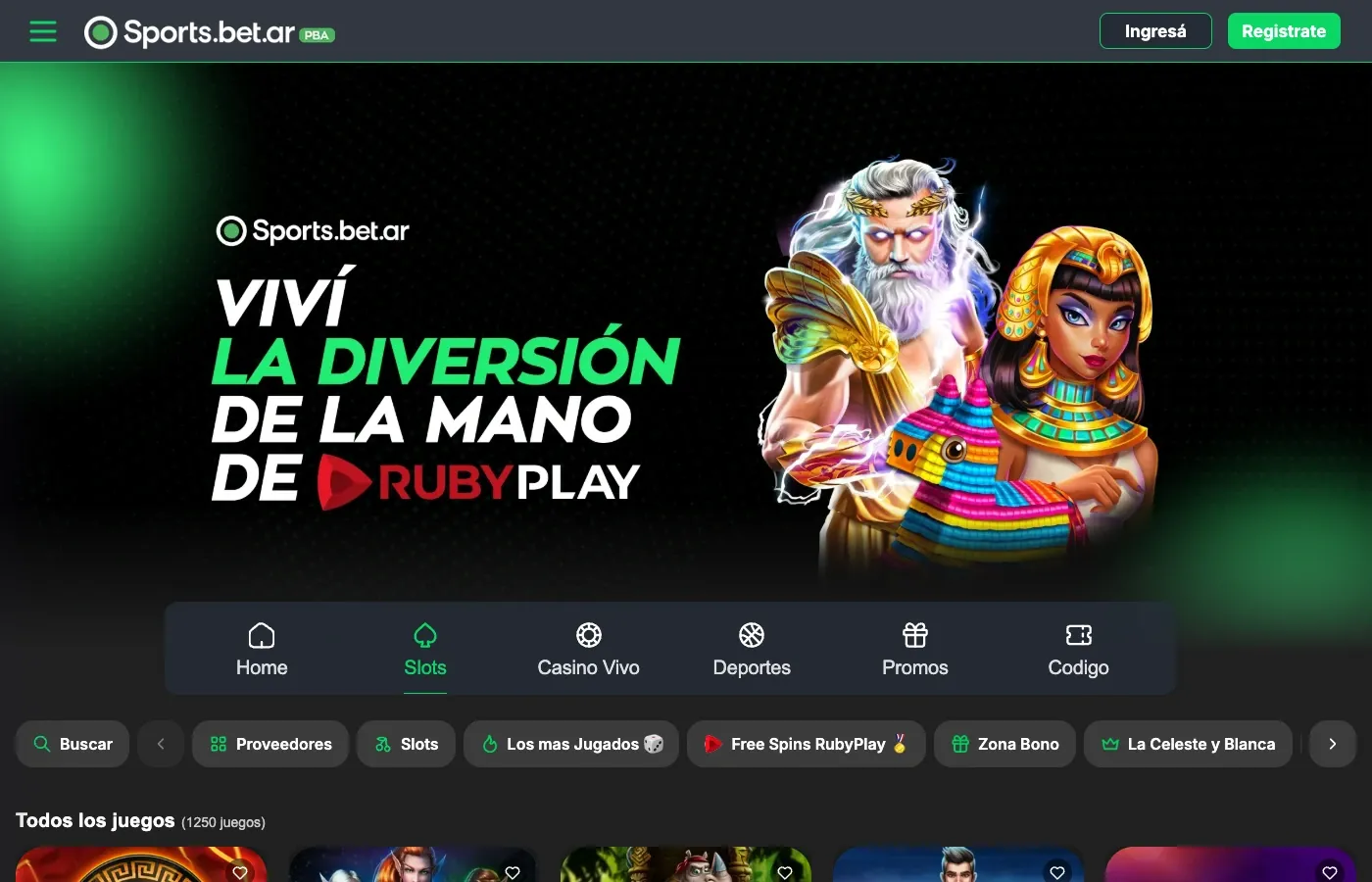 Lobby de 1.250 juegos RNG de SportsBet PBA