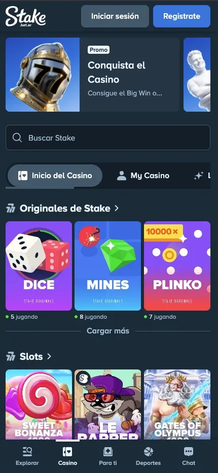 Stake mobile preview