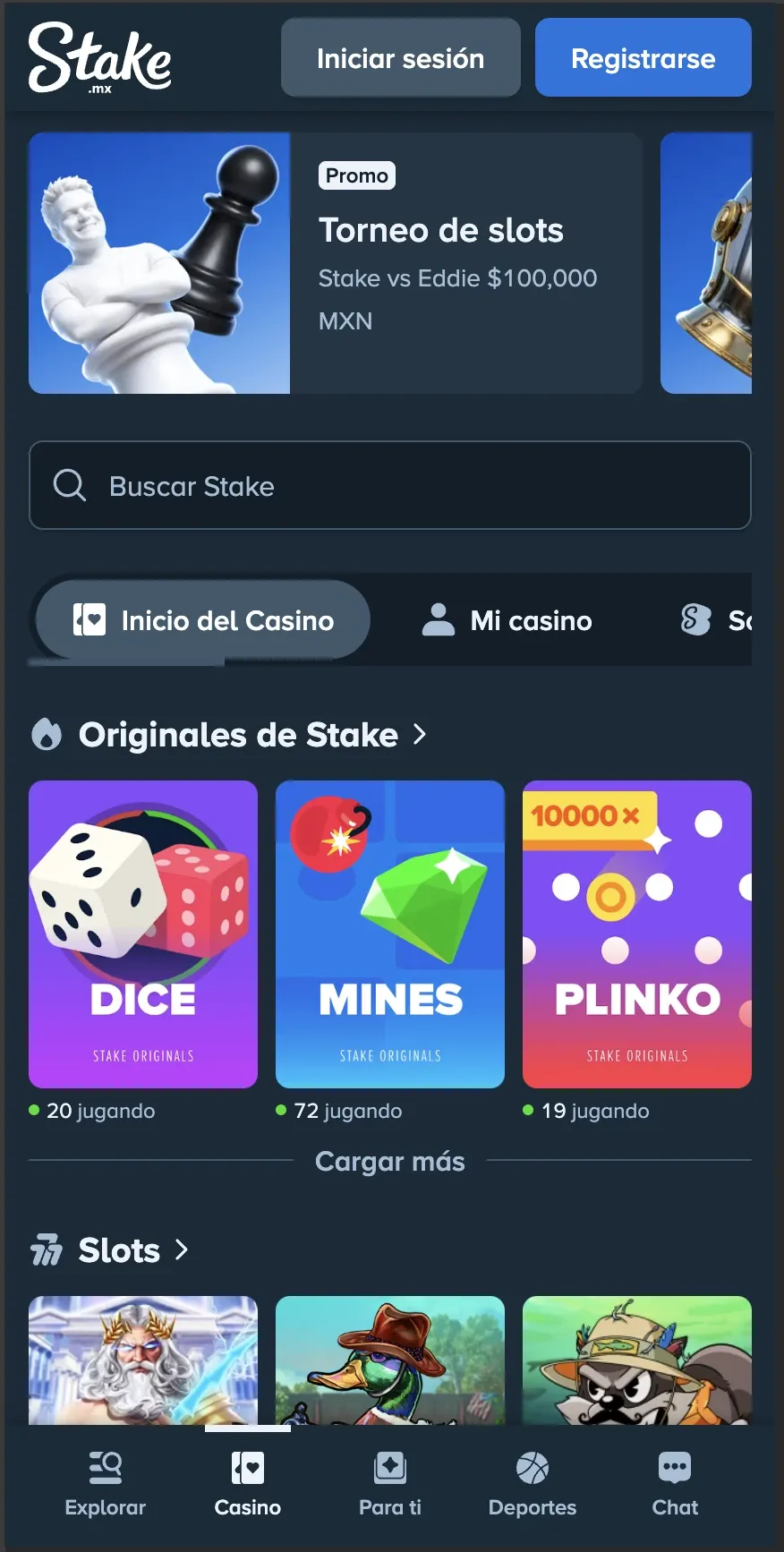 Stake mobile preview