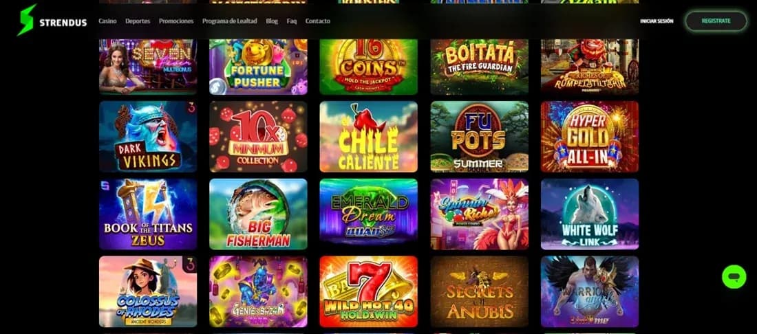 Selección de tragamonedas del casino Strendus México