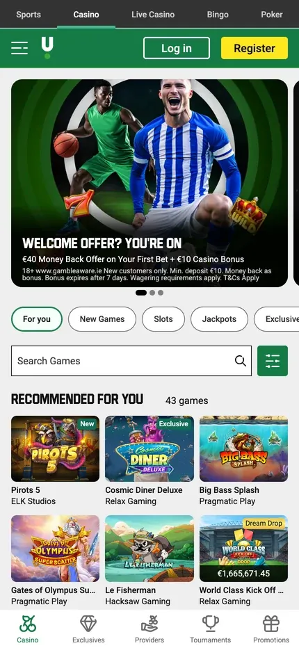 Unibet mobile preview
