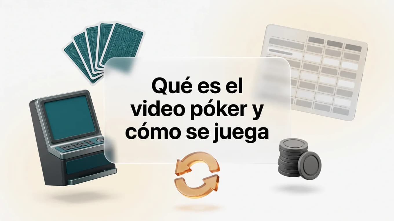 Portada de video póker con terminal, cartas y el título del artículo