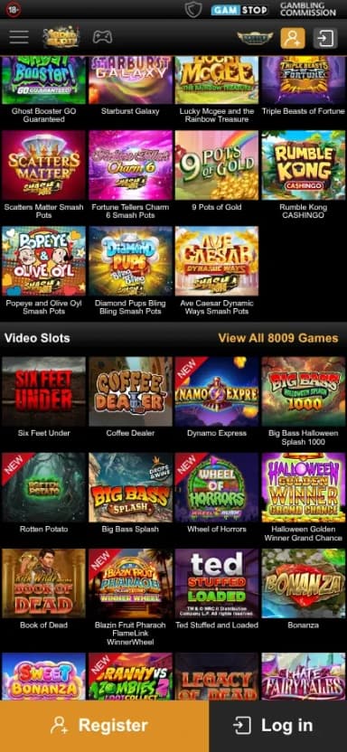 Videoslots mobile site