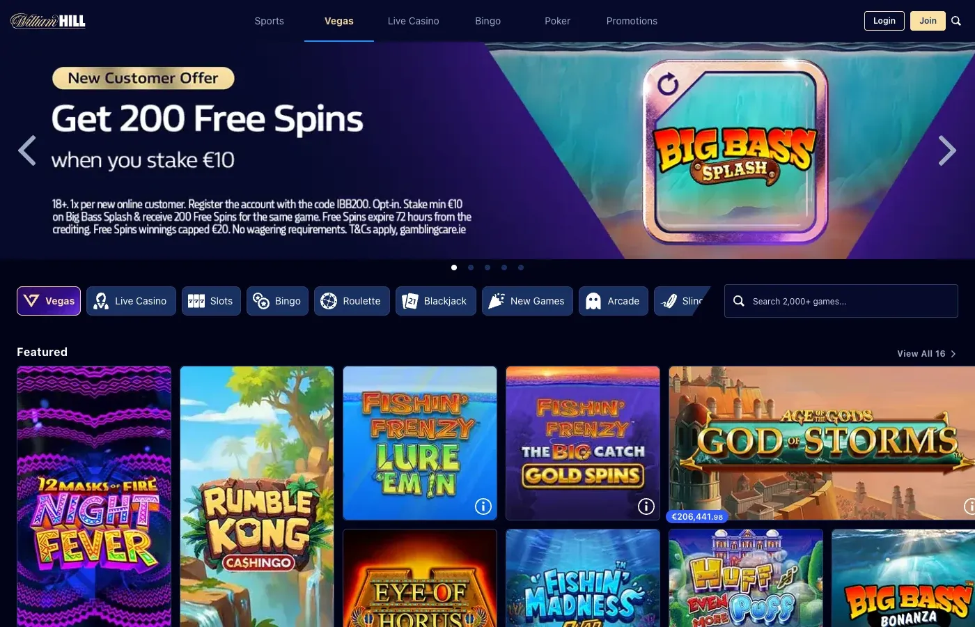 William Hill desktop
