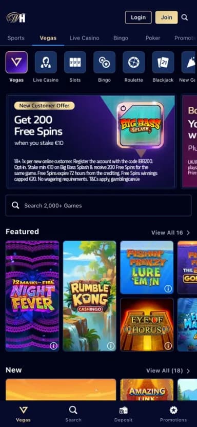 William Hill mobile site