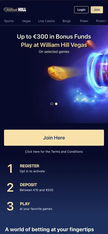 William Hill mobile preview