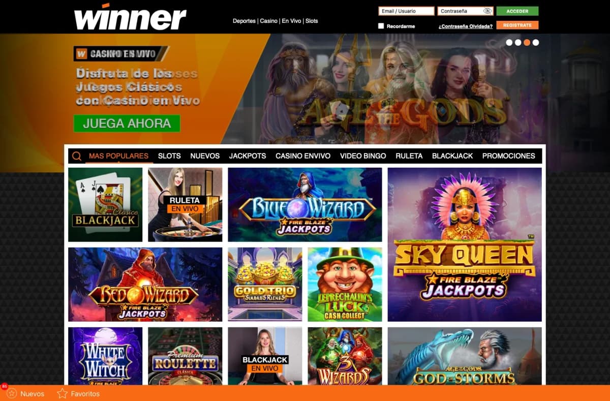 Winner Casino en computadora