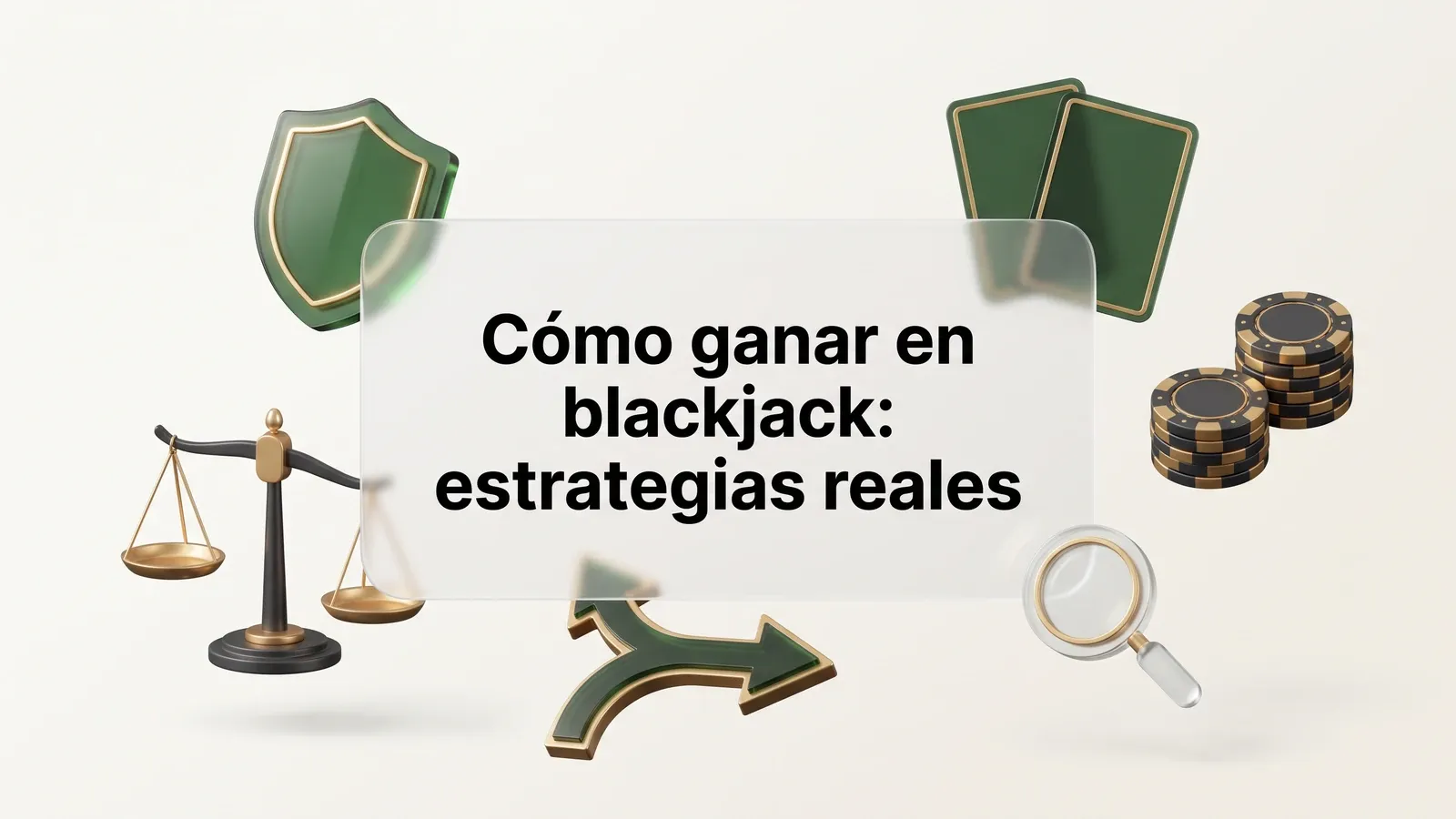 Estrategias reales de blackjack representadas con balanza y fichas