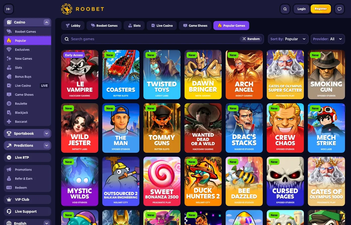 Roobet desktop