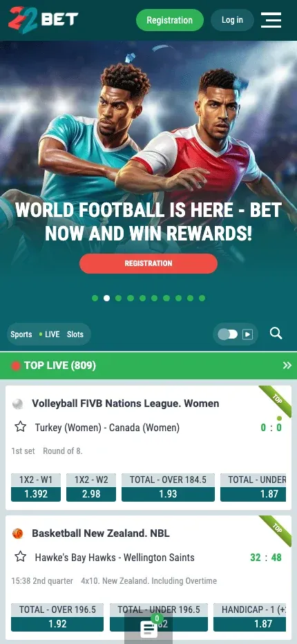 22Bet mobile