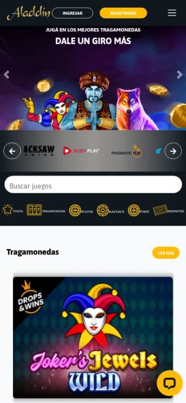 Aladdin Casino Online en el celular