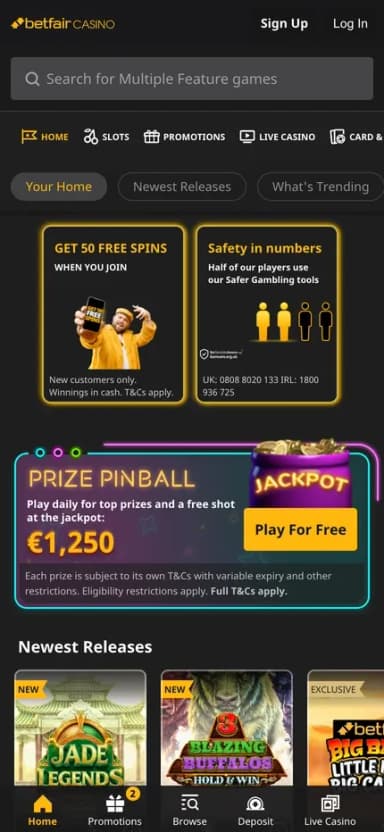 Betfair mobile site