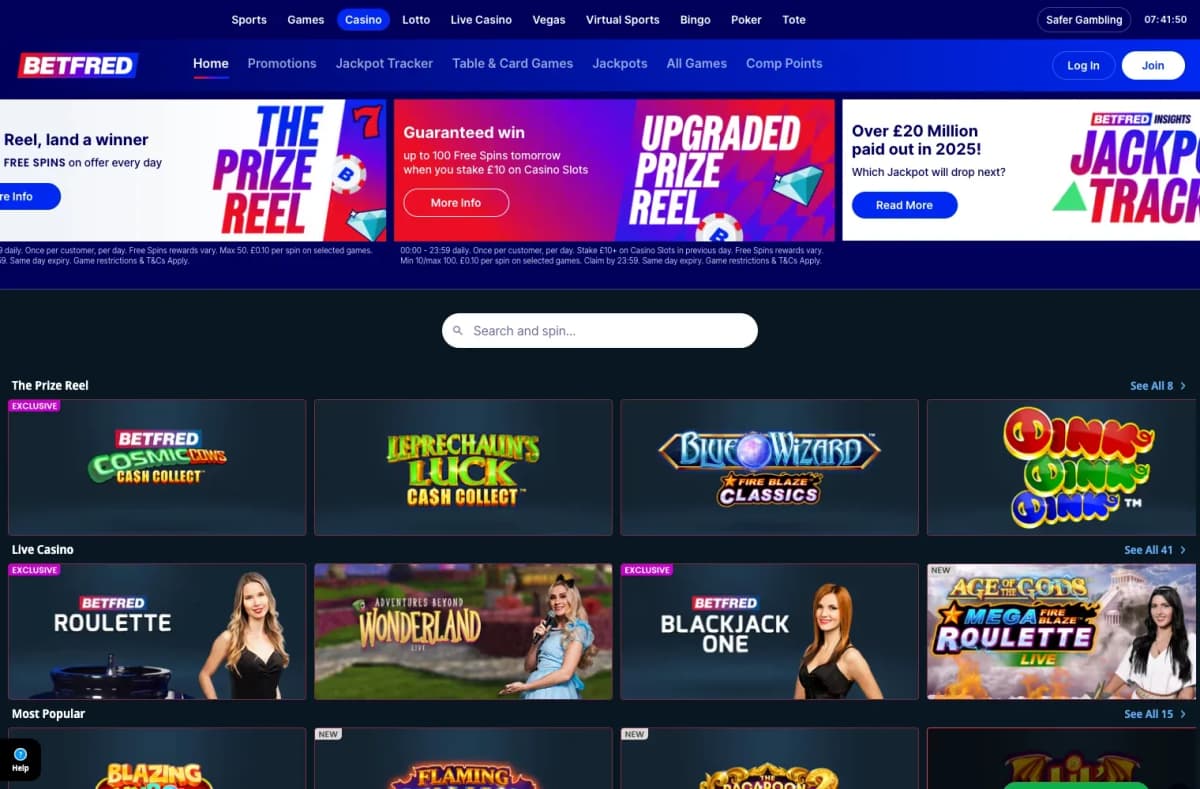 Betfred desktop site