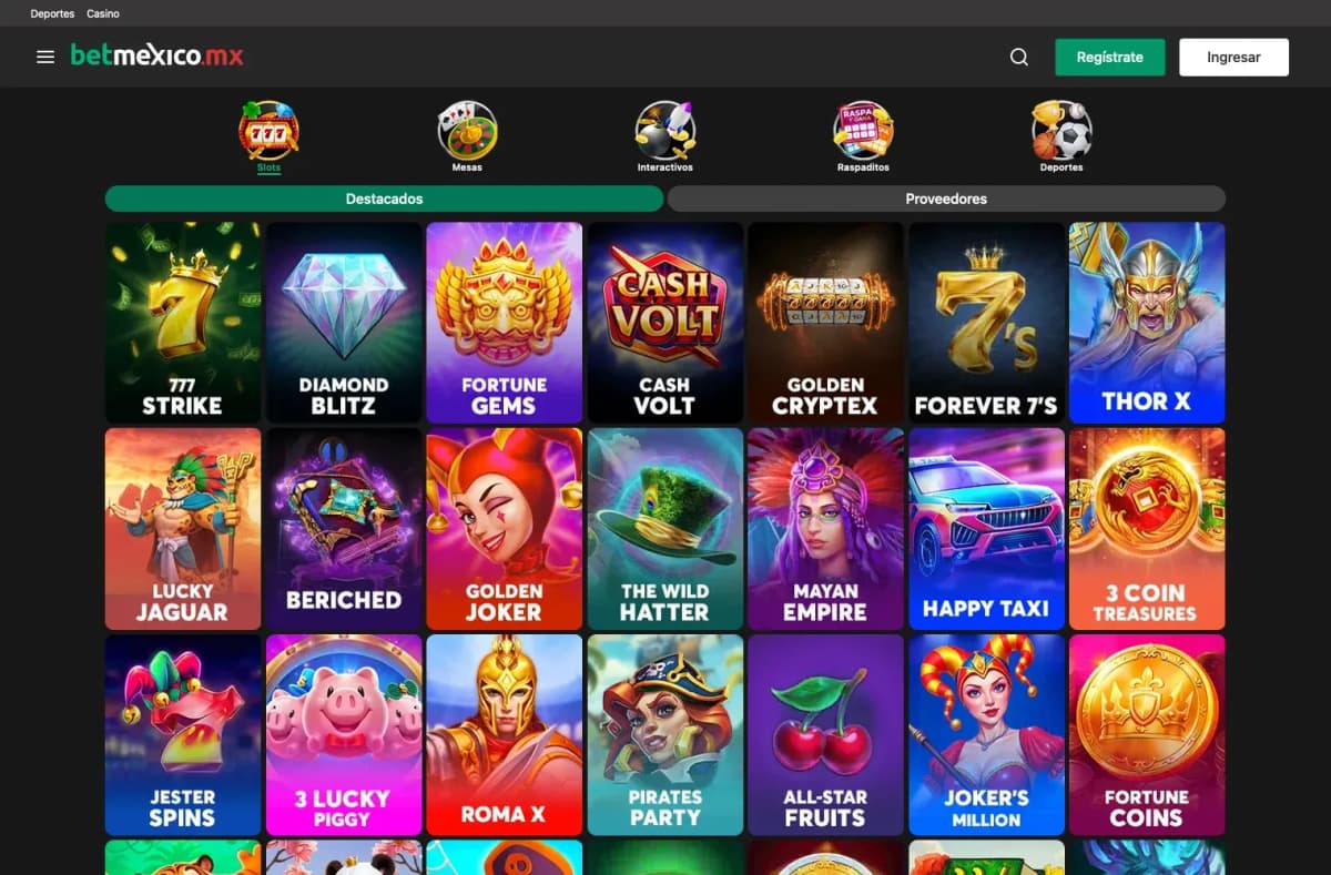 BetMéxico en computadora