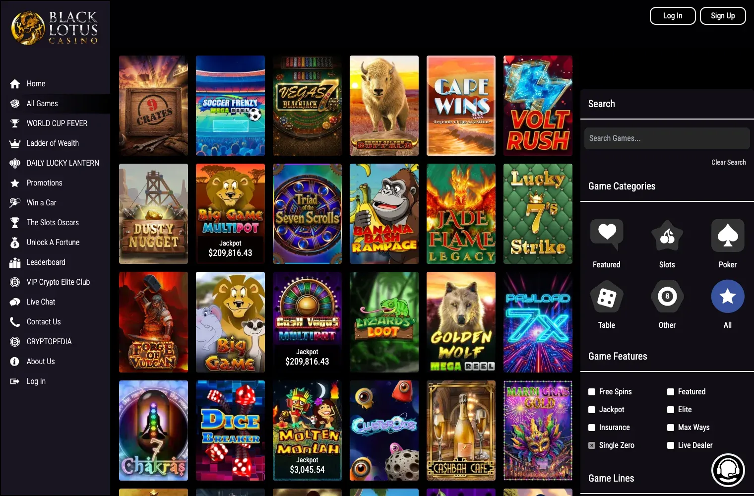 Black Lotus Casino desktop