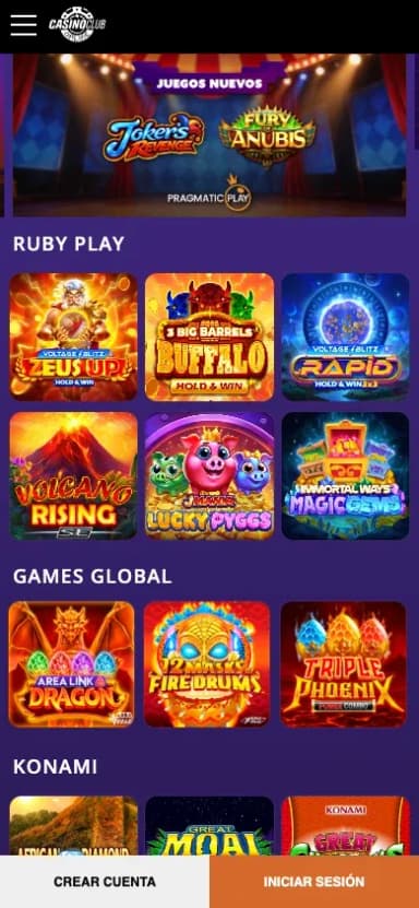 Casino Club Online en el celular