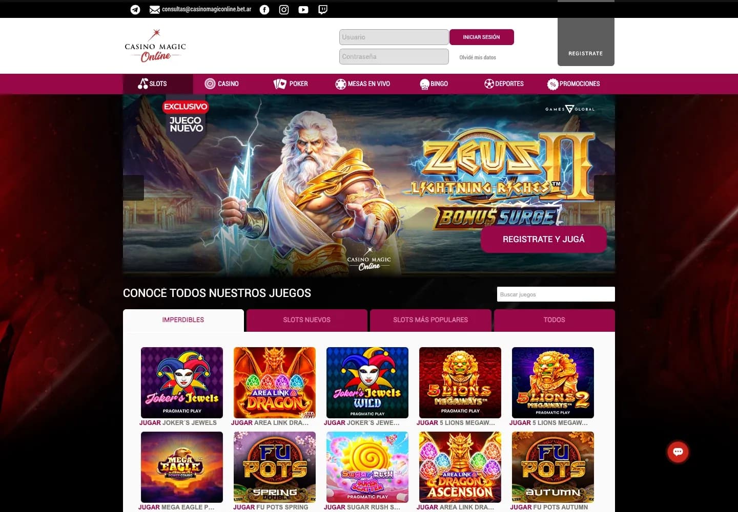 Casino Magic Online desktop