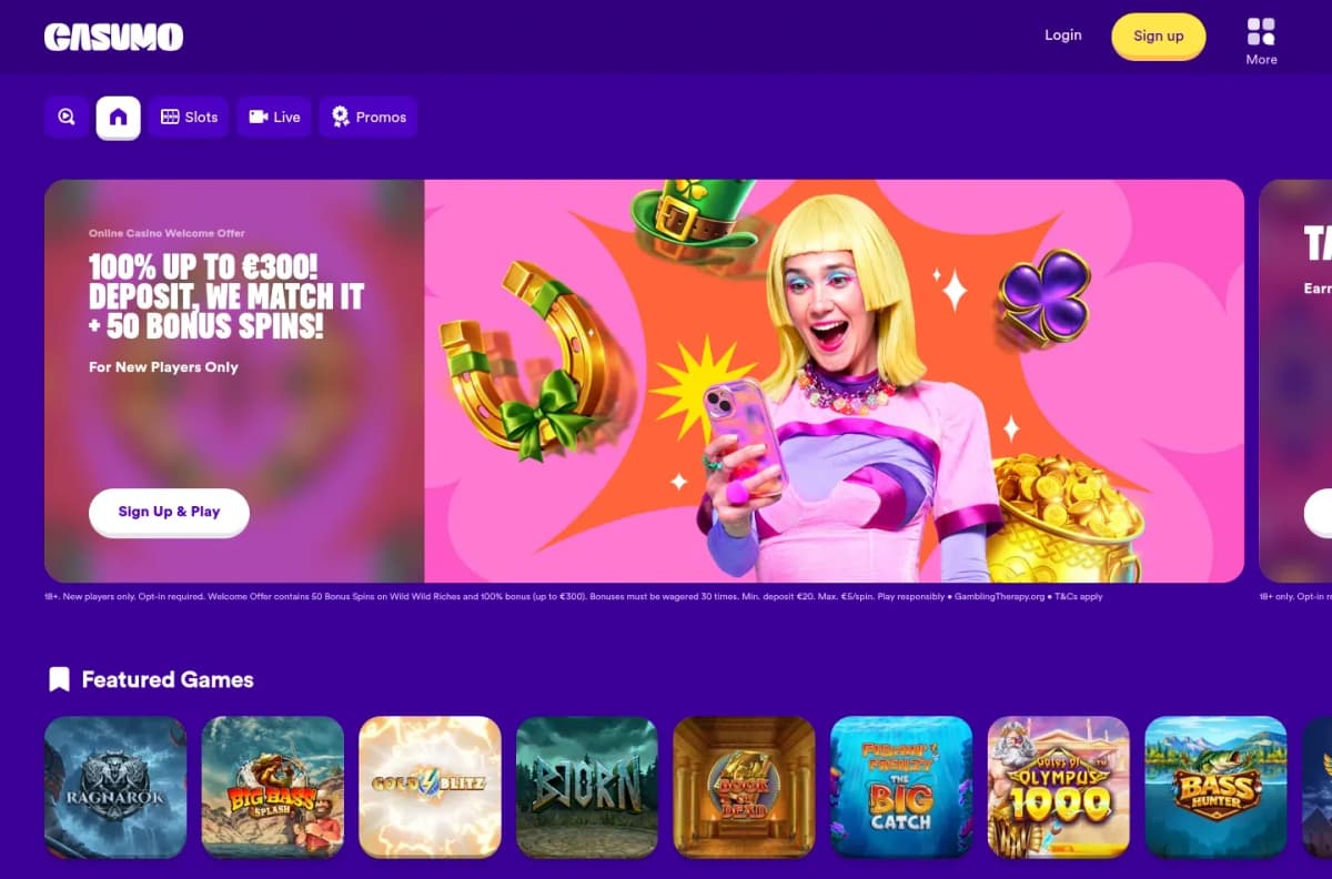 Casumo desktop site