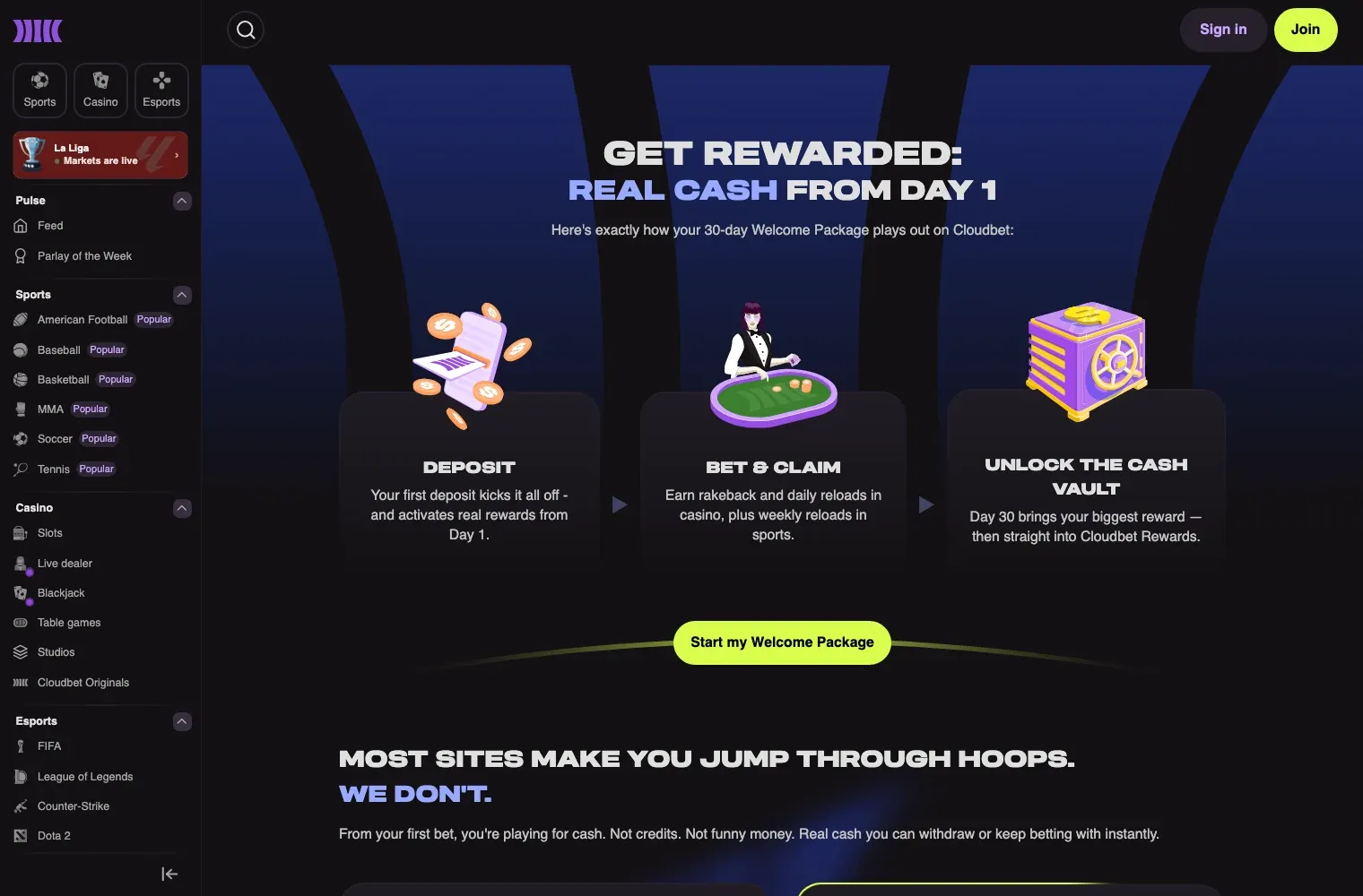 Cloudbet desktop