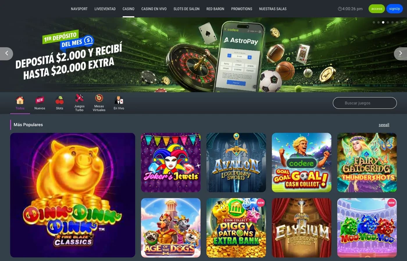 Codere desktop