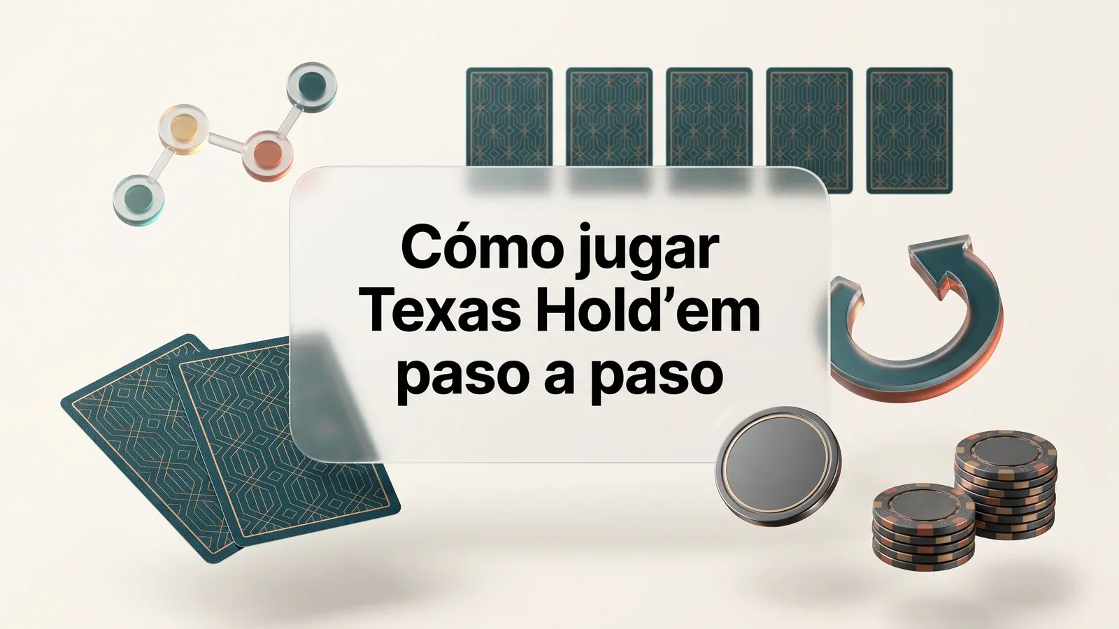 Guía paso a paso de Texas Hold’em con cartas comunitarias y fichas