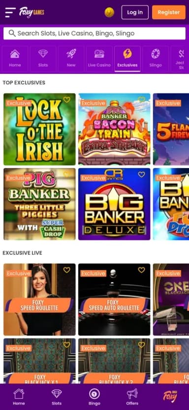 Foxy Bingo mobile site