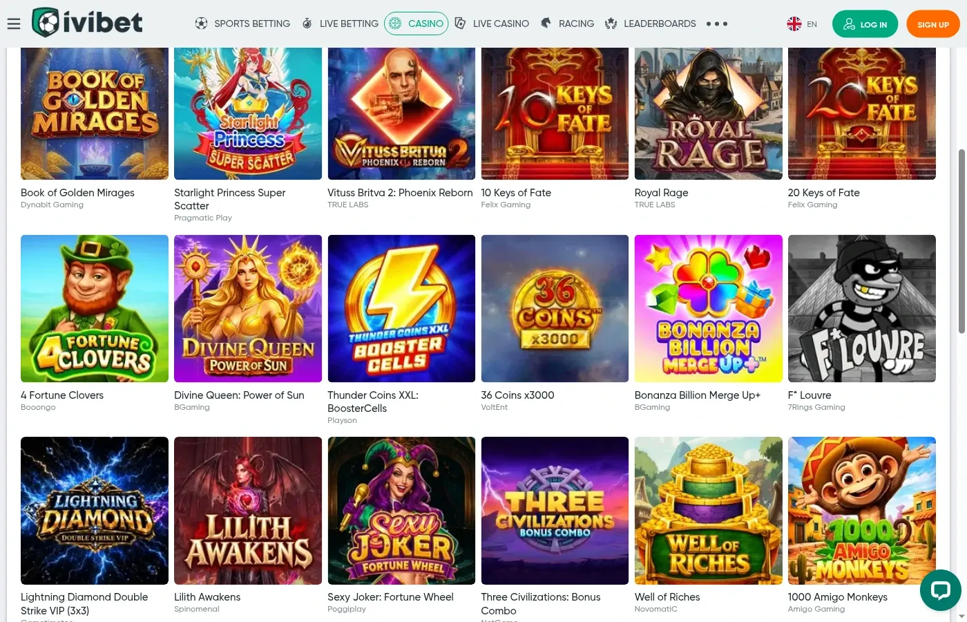 Ivibet desktop site