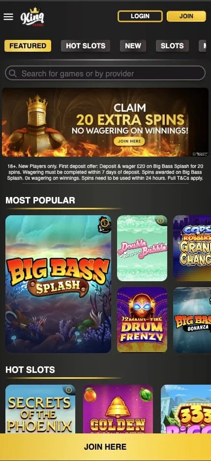 King Casino mobile