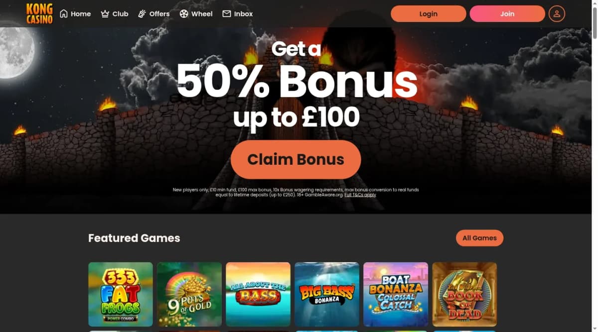 Kong Casino desktop site