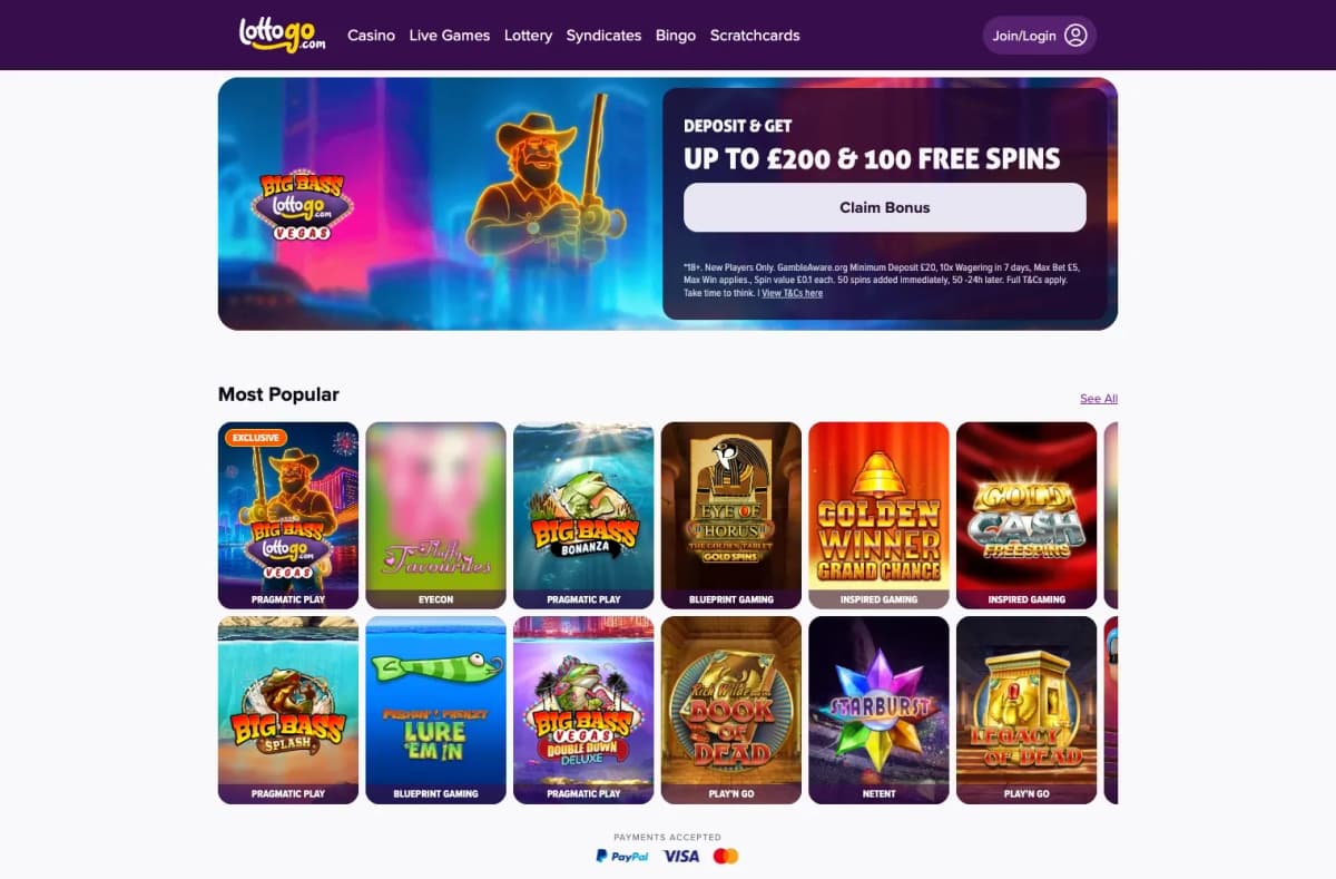 LottoGo desktop site