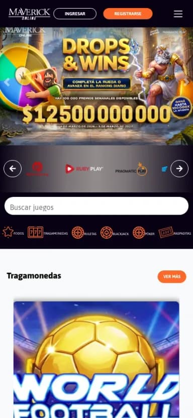Casino Maverick Online en el celular