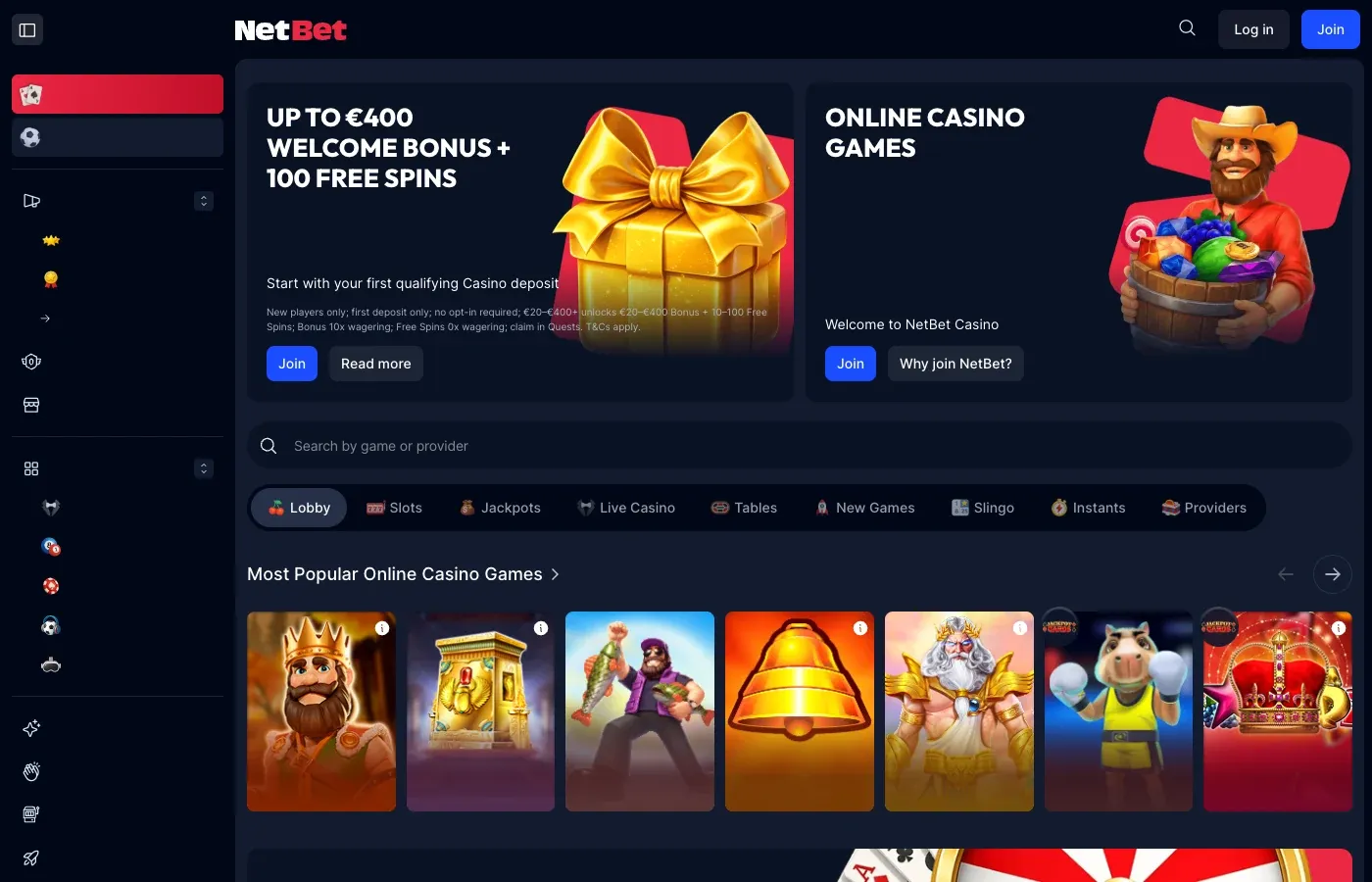 NetBet desktop