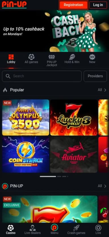 Pin-Up Casino mobile site