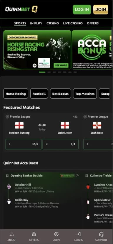 QuinnBet mobile site
