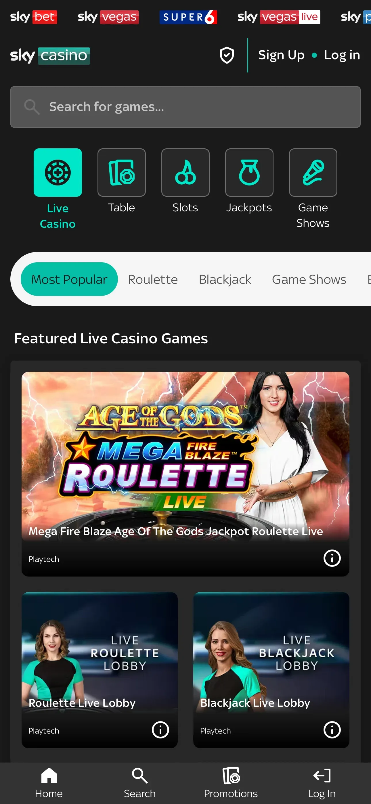 Sky Casino mobile