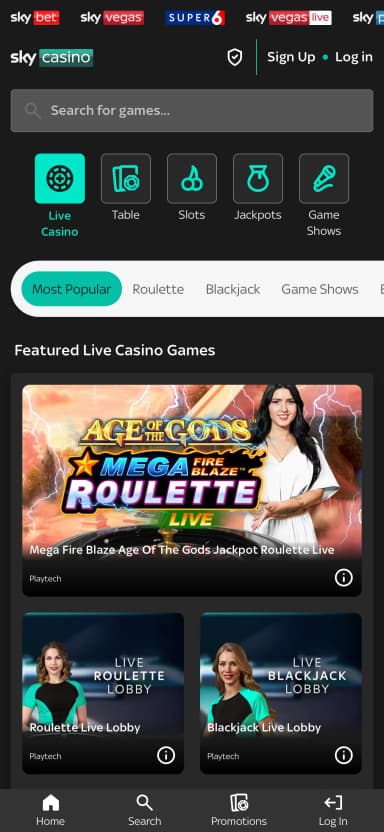 Sky Casino mobile site