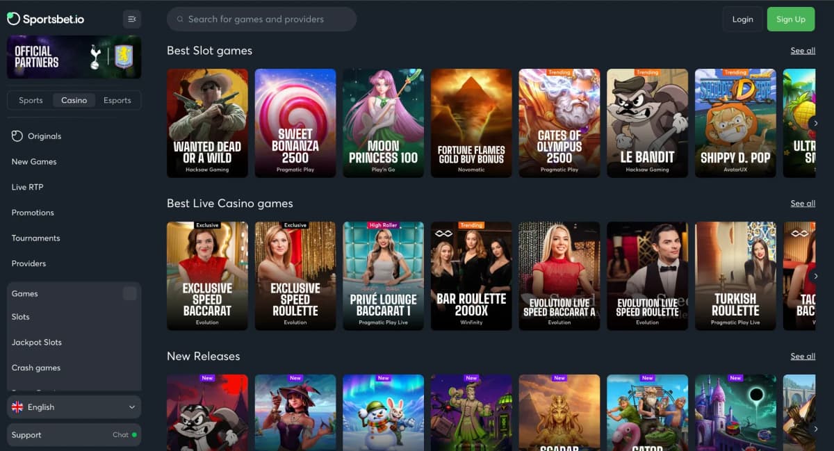 Sportsbet.io desktop site