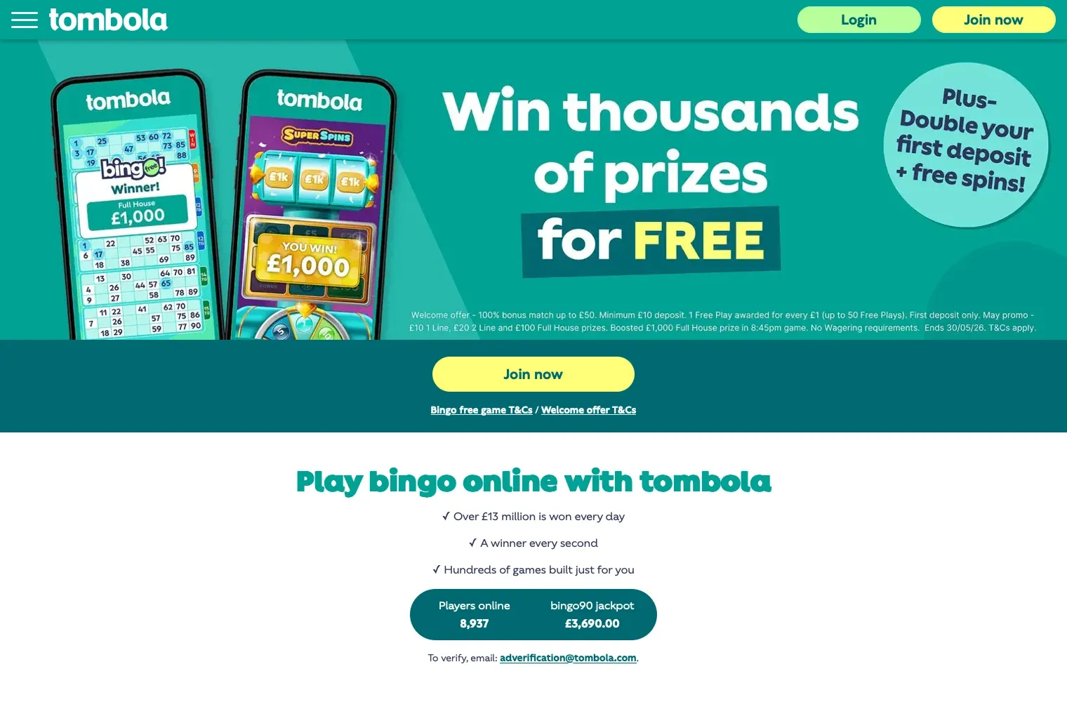 Tombola desktop