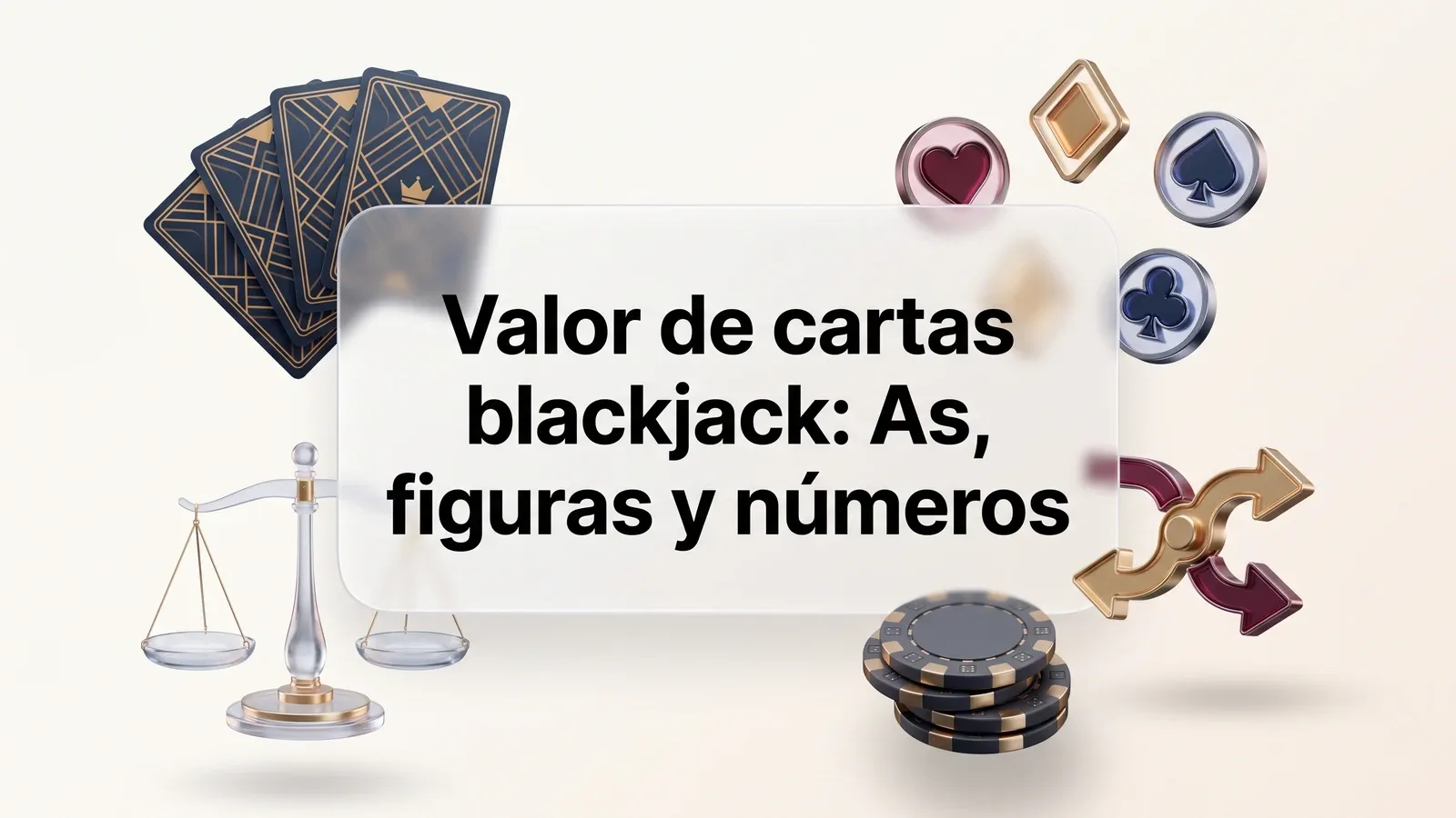 Valores de las cartas de blackjack representados con palos y fichas