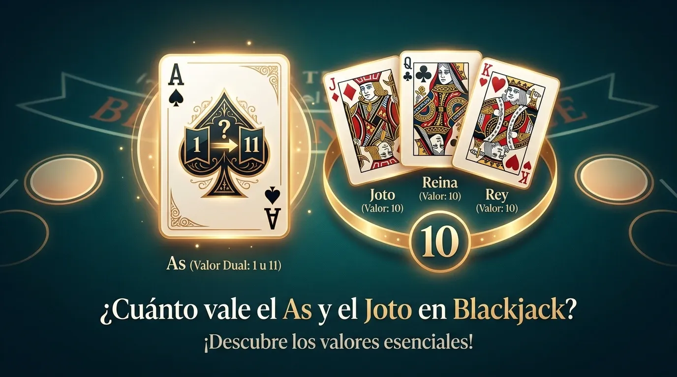 Valor de cartas blackjack: As, figuras y números