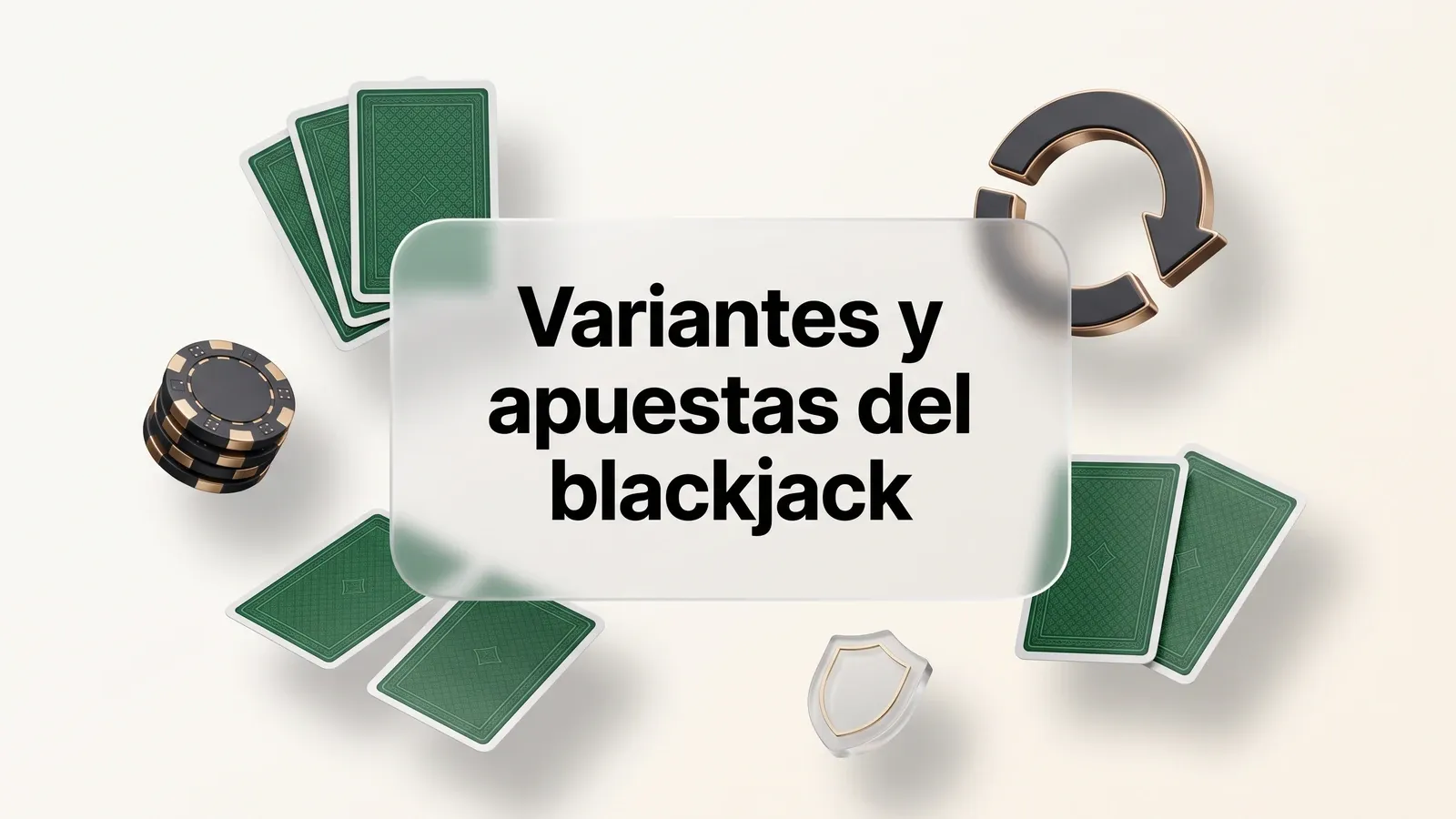 Variantes y apuestas del blackjack representadas con cartas y fichas