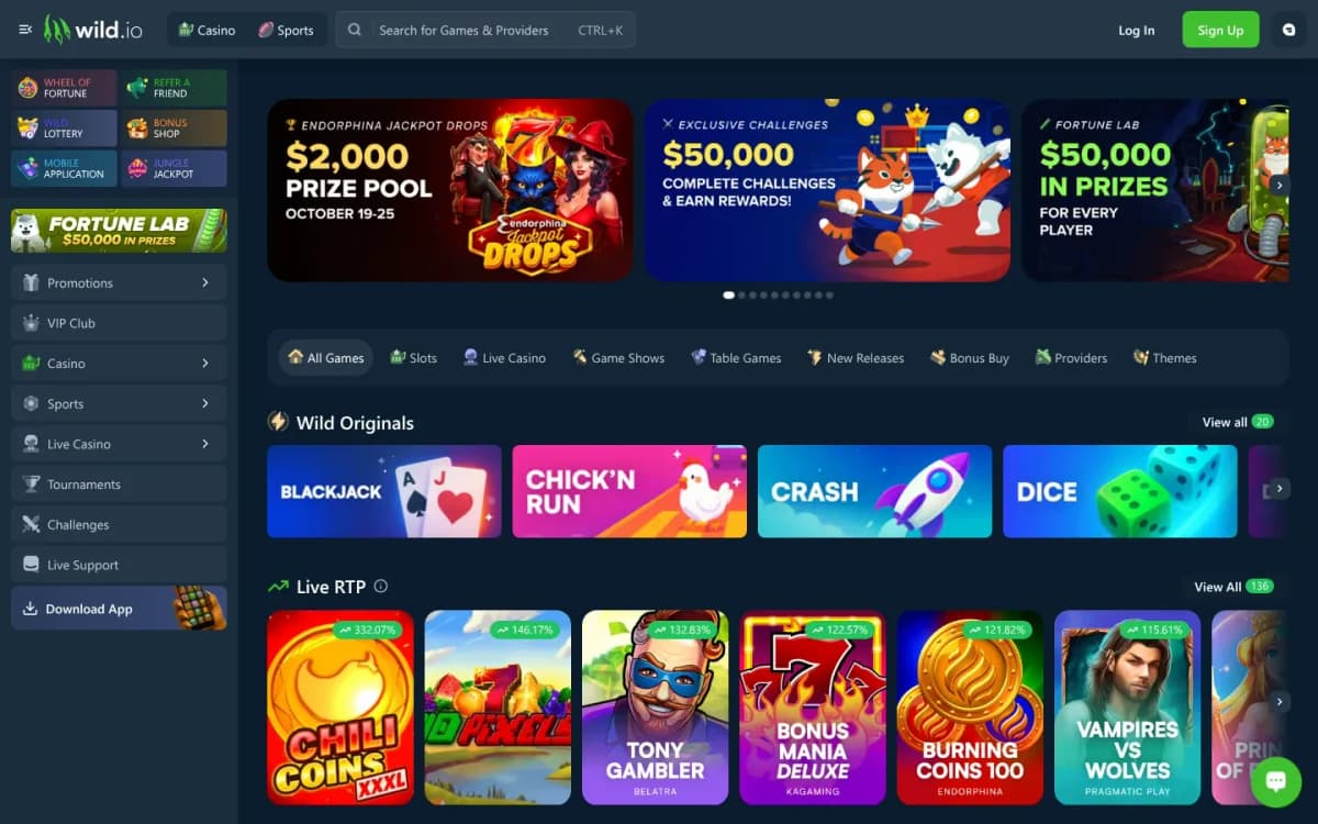 Wild.io desktop site