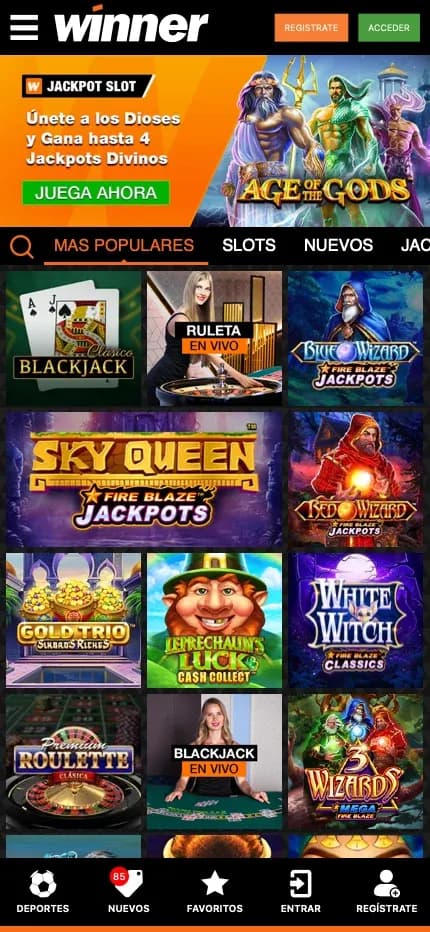 Winner Casino mobile